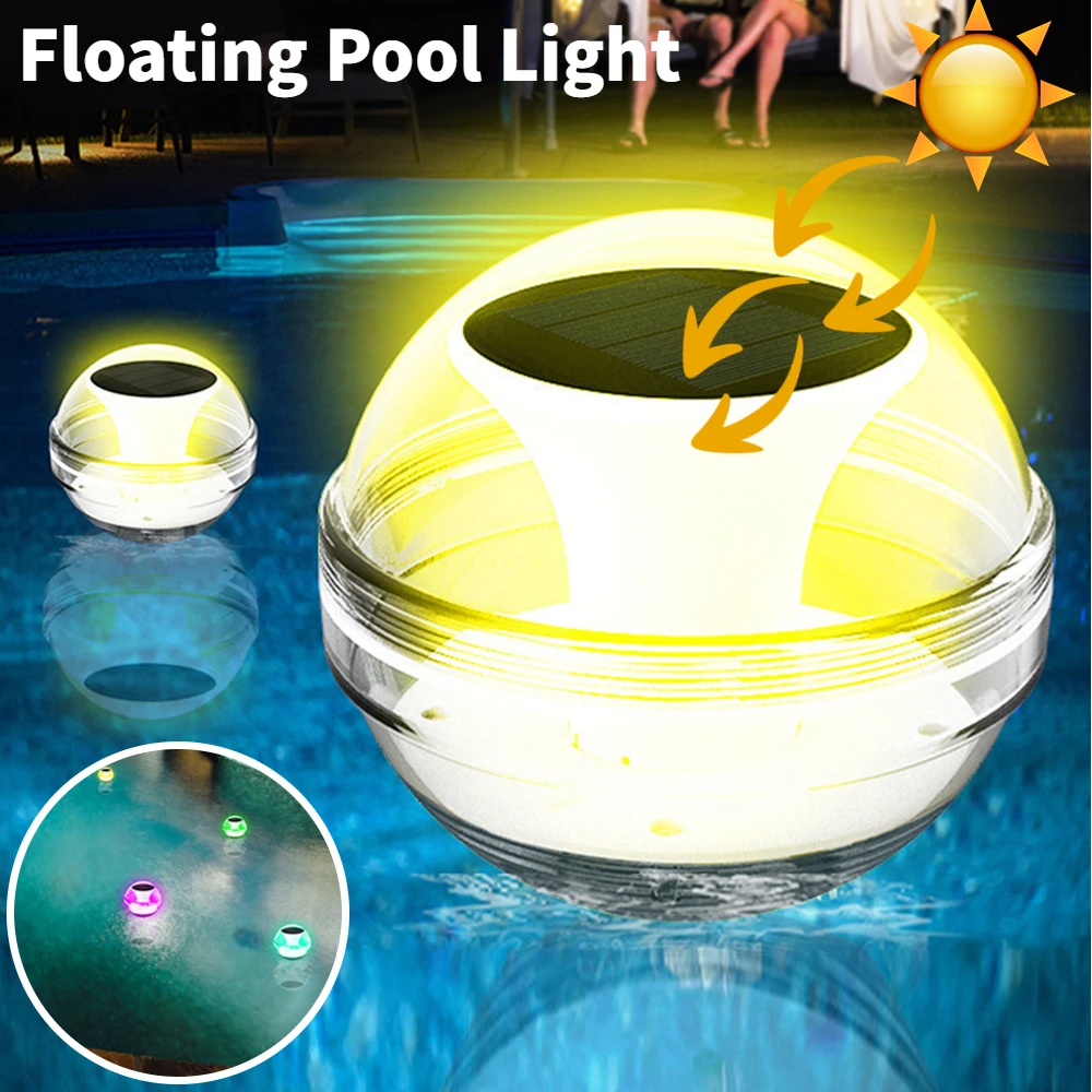 D2 Солнечный плавающий светильник для бассейна RGB, Меняющий цвет, Водонепроницаемый Садовый шар, лампа, Подводные светильники для бассейна, декор для пруда, Светильник