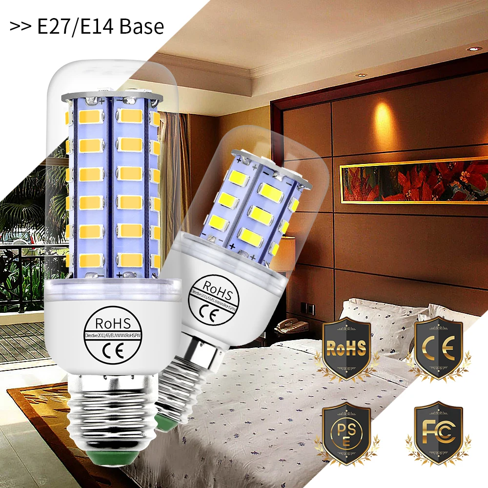 E27 Светодиодная Кукурузная Лампа Светодиодная Лампочка B22 Лампы E14 Прожектор 5730 Лампада GU10 Bombilla 220V G9 Светодиодная Ночная Лампа Для Дома Энергосбережение