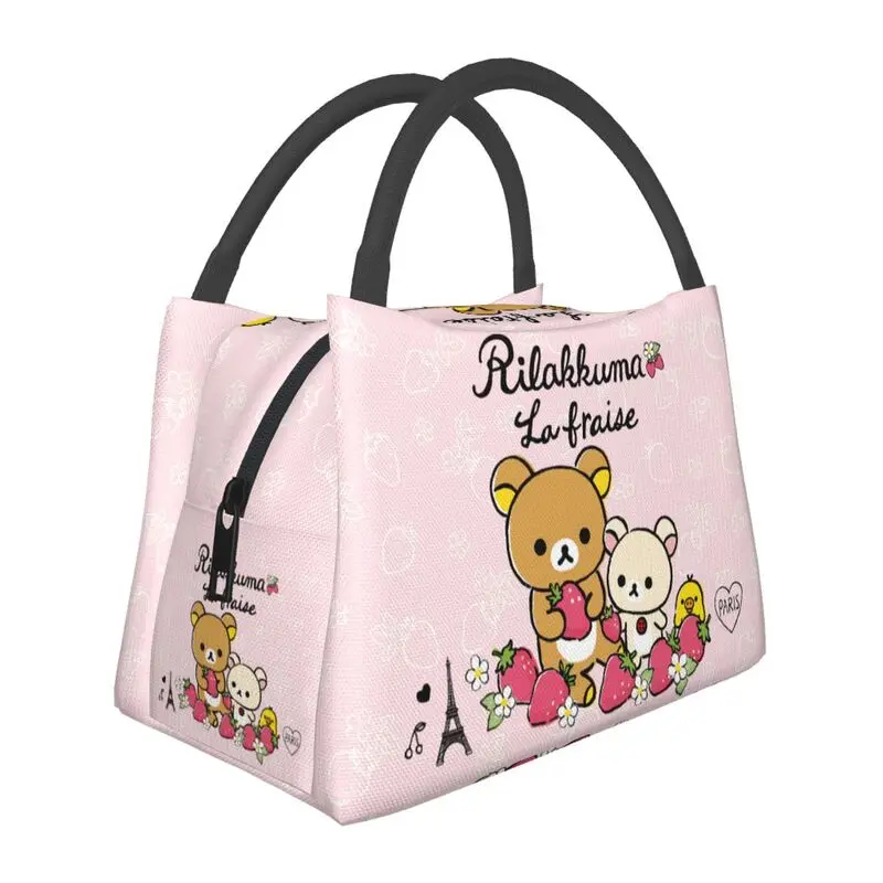 Kawaii Cartoon Bear Rilakkuma Изолированные сумки для ланча для женщин, Водонепроницаемый кулер, термосумка для ланча, Рабочая сумка для Пикника