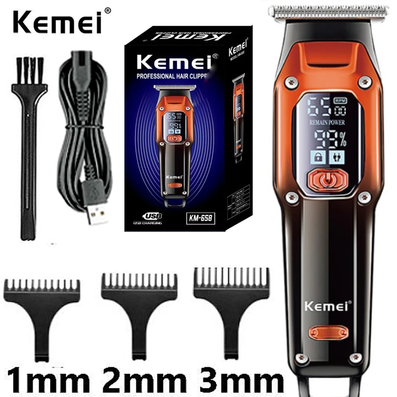 Kemei-658, Триммер для волос Для мужчин, Тример для Бороды, Профессиональная Машинка для стрижки волос, Электробритва, Машинка для стрижки волос, Электробритва