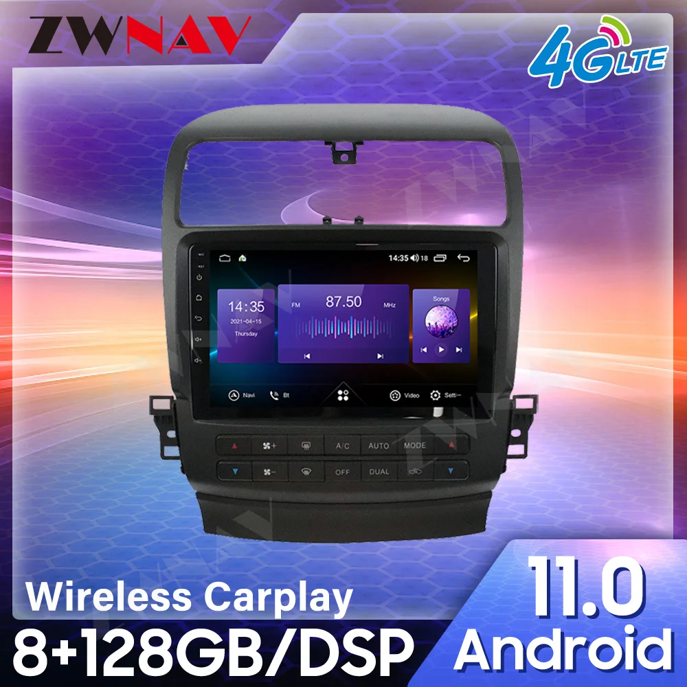 Автомагнитола Android для Acura TSX 2004-2008 CARPLAY GPS Навигация Мультимедийный плеер Стерео Экран головного устройства Аудио Видеоплеер