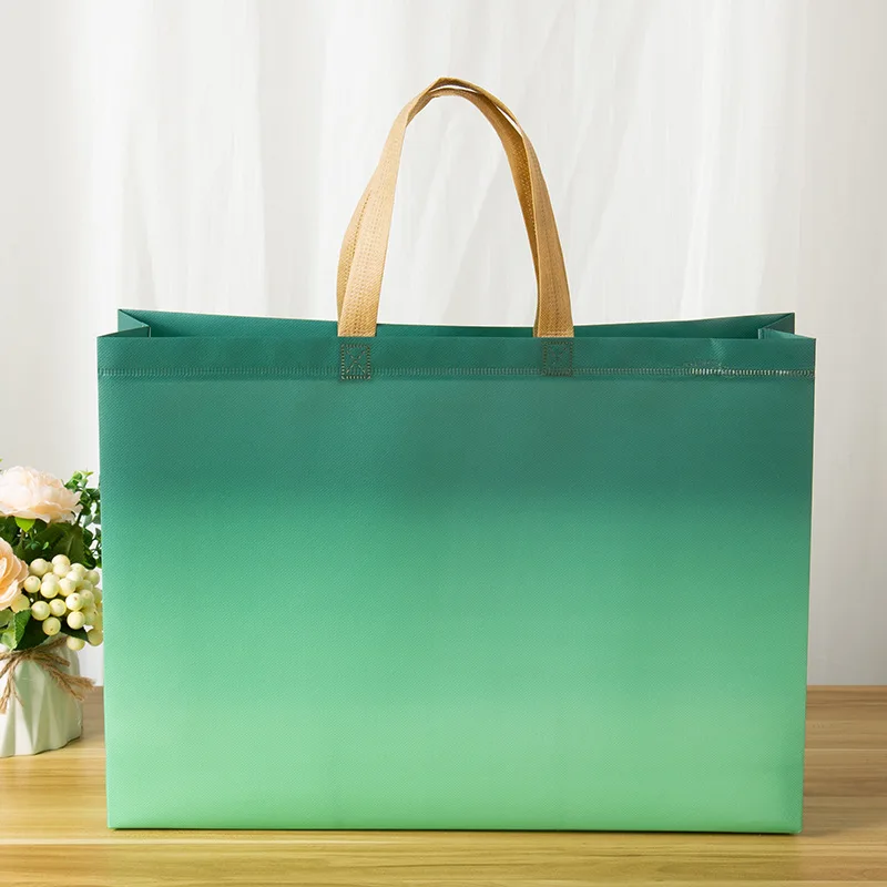Водонепроницаемая сумка-тоут, сумки, Градиентная Розово-Зеленая сумка для покупок, Складная сумка для хранения покупок из нетканого материала, Эко-сумка, Сумка для продуктов