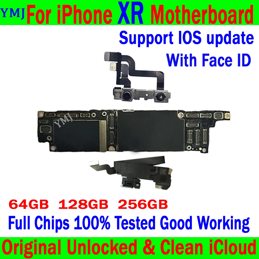 Высококачественная Чистая Материнская плата Icloud Для iPhone XR Материнская плата 64 ГБ 128 ГБ 256 ГБ Оригинальная Разблокированная С/Без Логической платы Face ID