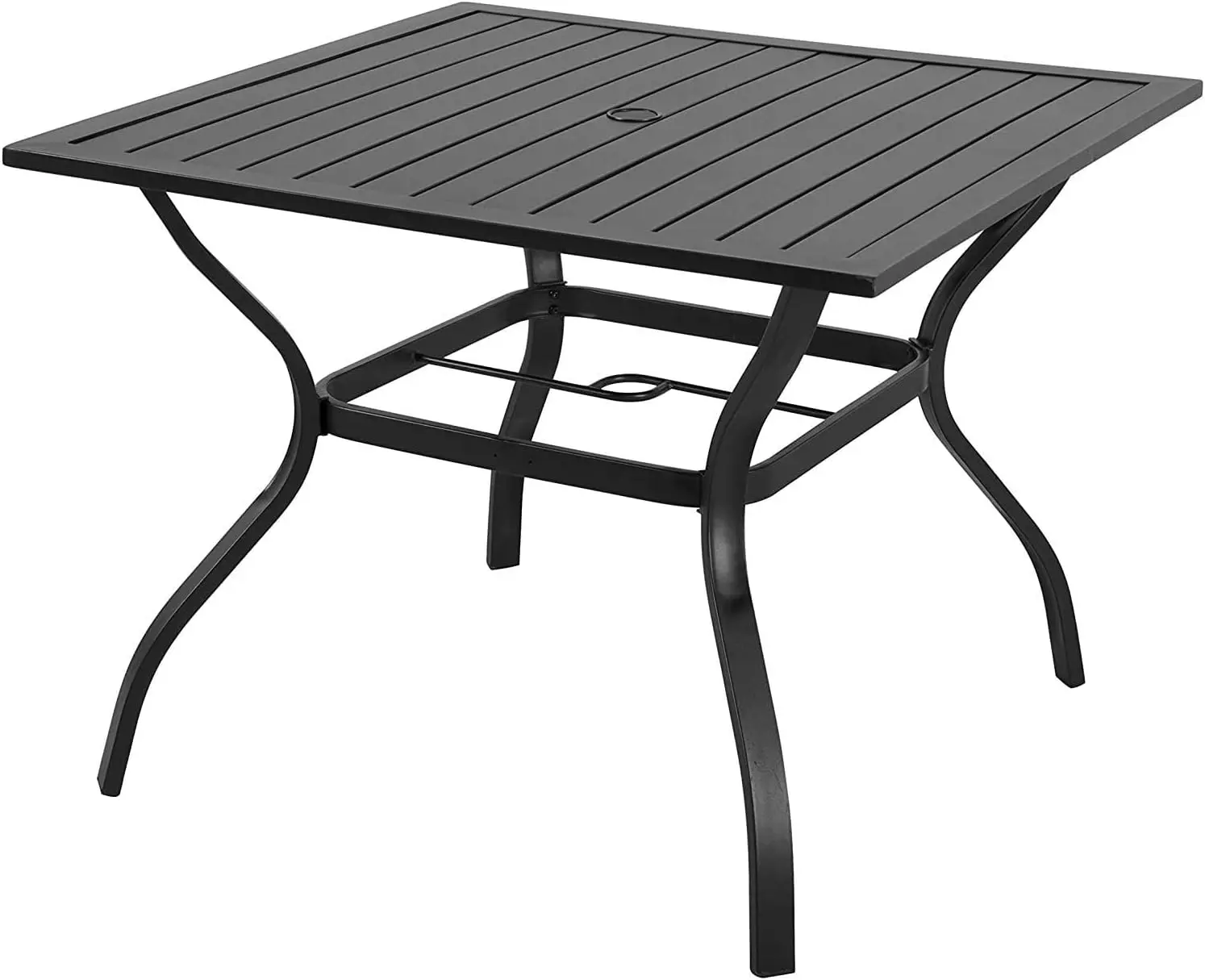 Металлический обеденный стол для бистро с отверстием для зонтика 37 