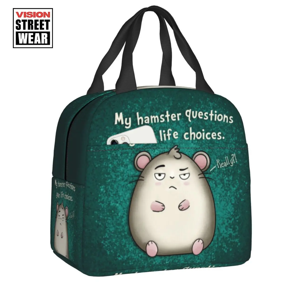 Мой Хомяк Спрашивает о вашем жизненном выборе Изолированная сумка для ланча Для домашних животных Термохолодильник Еда Ланч-бокс Дети Школьники
