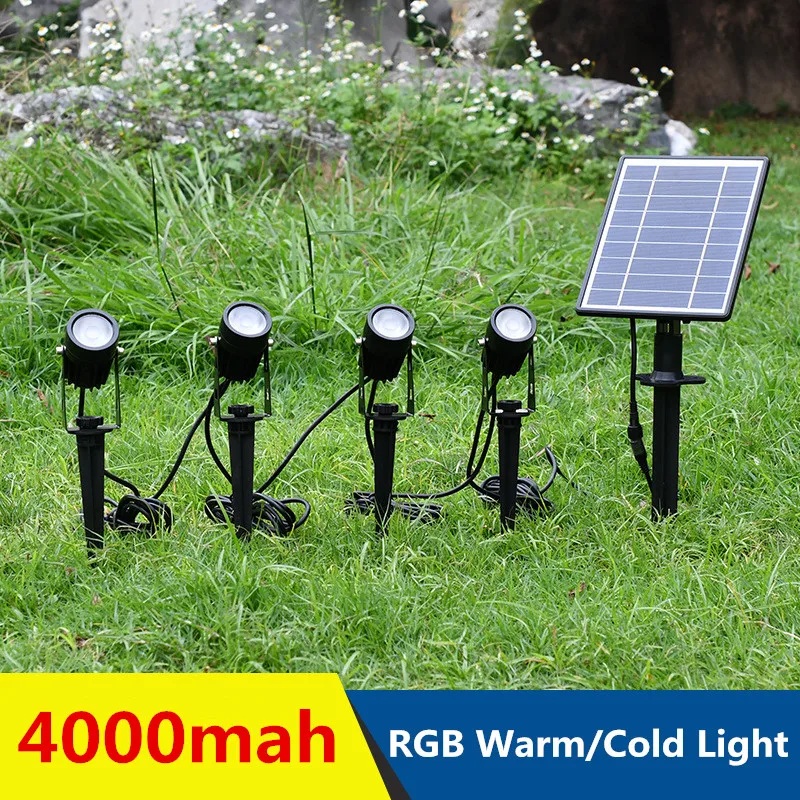 Солнечный прожектор, водонепроницаемый IP65, светодиодный ландшафтный светильник для газона, Украшение улицы/Сада/двора/Газона/Фонари на заднем дворе